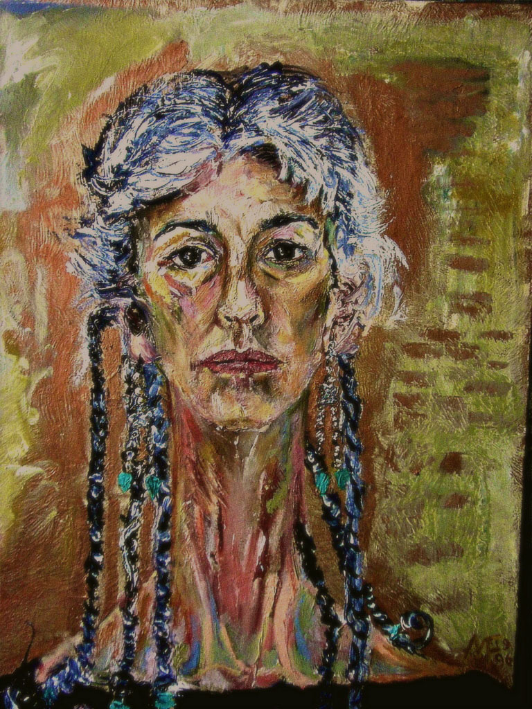 Self portrait with long braids ‘95